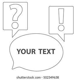 Question mark, exclamation mark, icon message, question mark vector, exclamation mark vector, punctuation. Flat design, vector.