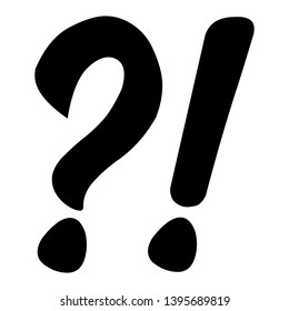 Question Mark And Exclamation Mark Icon Vector / Illustration