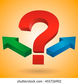 Question mark exclamation mark on the blue and orange background. Eps 10 vector file.