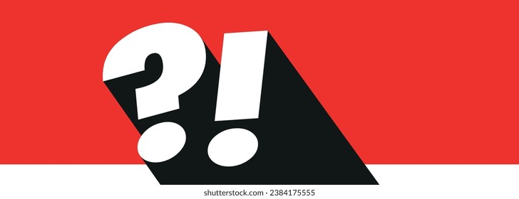 Question mark and exclamation mark on red background 