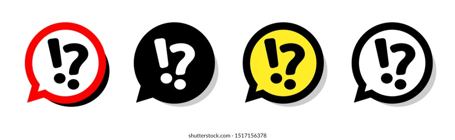Question mark and exclamation mark on speech bubble