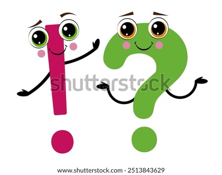 Question mark and exclamation mark on a white background