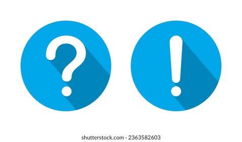 Question mark and exclamation point icon vector in blue circle