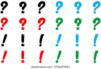 Symbolsatz für Fragezeichen und Ausrufezeichen