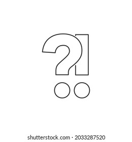 Question mark and exclamation point linear icon. Stock Vector illustration isolated on white background.