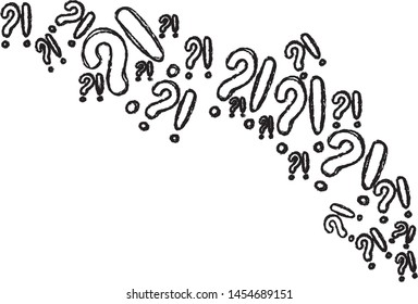 question mark exclamation point q and a faq sign symbol icon set hand drawing vector scribble