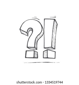 question mark and exclamation point, vector illustration