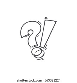 question mark and exclamation point, vector illustration