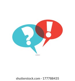 Question Mark and Exclamation Mark Speech Bubbles