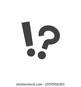 Question mark and Exclamation vector icon. filled flat sign for mobile concept and web design. Exclamation and Question glyph icon. FAQ symbol, logo illustration. Vector graphics