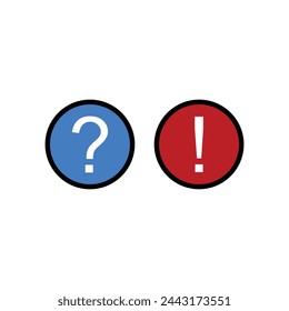 Question mark and exclamation mark vector illustration. Abstract illustration of simple icon in flat style. Graphic design template elements with a sign of warning theme