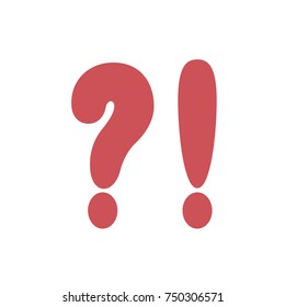 Question mark, exclamation mark. Vector illustration of punctuation marks. 