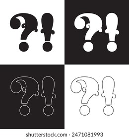 Question mark and exclamation mark. Vector set isolated on white and black background. EPS 10