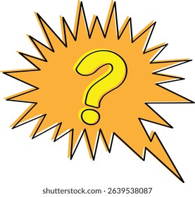 Question Mark in Exploding Speech Bubble Outline	