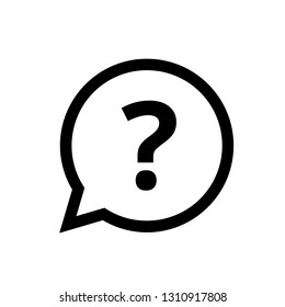 Question mark FAQ bubble button vector icon