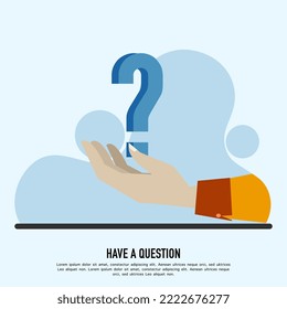 Question mark. FAQ concept. Ask Questions and get Answers. Online Support Center. Frequently Asked Questions. Flat Vector Illustration.