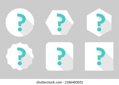 Fragezeichen, FAQ-Zeichen, Hilfesymbol, Vektormarkensymbole hellblauer Stil. Fragezeichen-Symbol-Set.