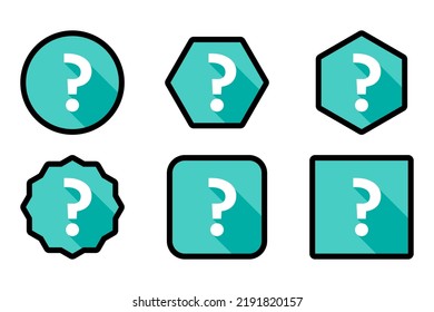 Question mark, FAQ sign, Help symbol, vector mark symbols light blue style. Black stroke and shadow design. Question mark Icon Set.