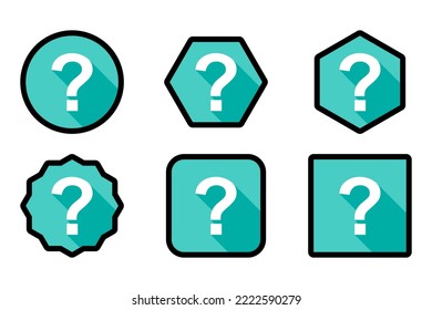 Question mark, FAQ sign, Help symbol, vector mark symbols light blue style. Black stroke design. Question mark Icon Set.