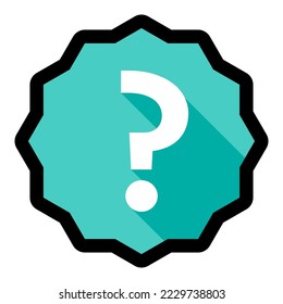 Marcador de preguntas, signo de preguntas frecuentes, símbolo de ayuda, símbolos de marca vectorial estilo azul claro. Diseño de trazo negro. Icono aislado.