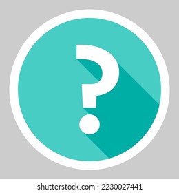 Question mark, FAQ sign, Help symbol, vector mark symbols light blue style. White stroke design. Isolated icon.