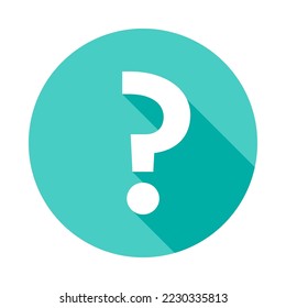Marcador de preguntas, signo de preguntas frecuentes, símbolo de ayuda, símbolos de marca vectorial estilo azul claro. Icono aislado.