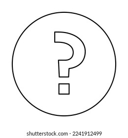 Marca de preguntas, signo de preguntas frecuentes, símbolo de ayuda, símbolos de marca vectorial. Diseño de contorno negro. Icono aislado.