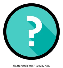 Marcador de preguntas, signo de preguntas frecuentes, símbolo de ayuda, símbolos de marca vectorial estilo azul claro. Diseño de trazo negro. Icono aislado.
