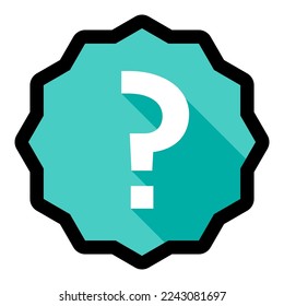Question mark, FAQ sign, Help symbol, vector mark symbols light blue style. Black stroke design. Isolated icon.