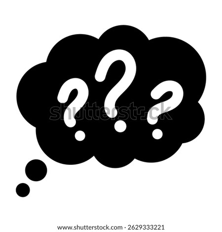 Question Mark Fill Icon. Black and White Question Mark Symbol