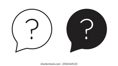 Question mark Filled flat icons set for apps and web ui designs.