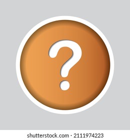 Question mark flat design, icon, button.