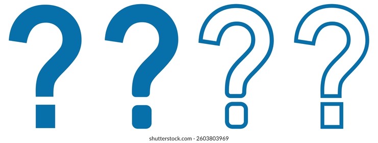 Question mark flat icon for apps and websites. Question mark icon set in different design. Why symbol. Question mark symbol. Design eps 10. 