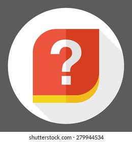 Question mark flat icon with long shadow