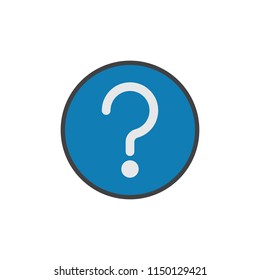 Question mark flat icon, vector sign, colorful pictogram isolated on white. Help symbol, logo illustration. Flat style design