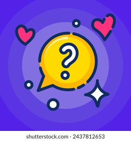 Question mark flat illustration background. Cute question doodle art.
