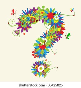 Question mark. Floral design. See also signs in my gallery