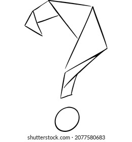Question mark folded out of paper sketch vector illustration hand draw