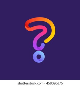 Question mark formed by colorful neon line. Vector design for banner, presentation, web page, card, labels or posters.