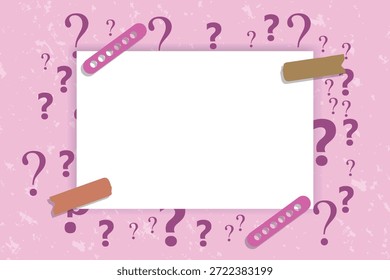 Tampa de design de quadro de ponto de interrogação para copyspace ou apresentação, ilustração vetorial