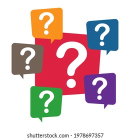 Question mark, frequently asked questions vector icon. Information speech bubble symbol, help message