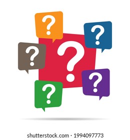 Question mark, frequently asked questions vector icon. Information speech bubble symbol, help message