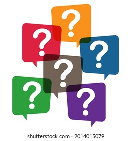 Question mark, frequently asked questions vector icon. Information speech bubble symbol, help message