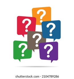 Question mark, frequently asked questions vector icon. Information speech bubble symbol, help message