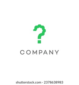 Question mark gear industrial logo design ideas royalty free image template 