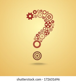 Question mark from gears