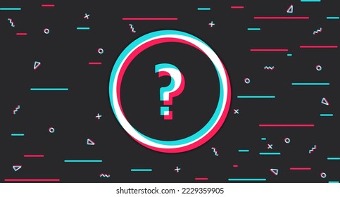 Question. Question mark. Glitch background. Vector illustration