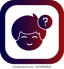 Question mark Glyph Gradient Round Corner Vector Icon Design