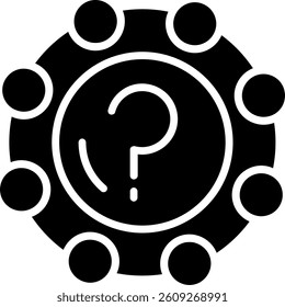Question Mark Glyph Icon Vector Design