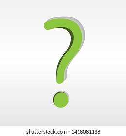 Question mark green on a white background.